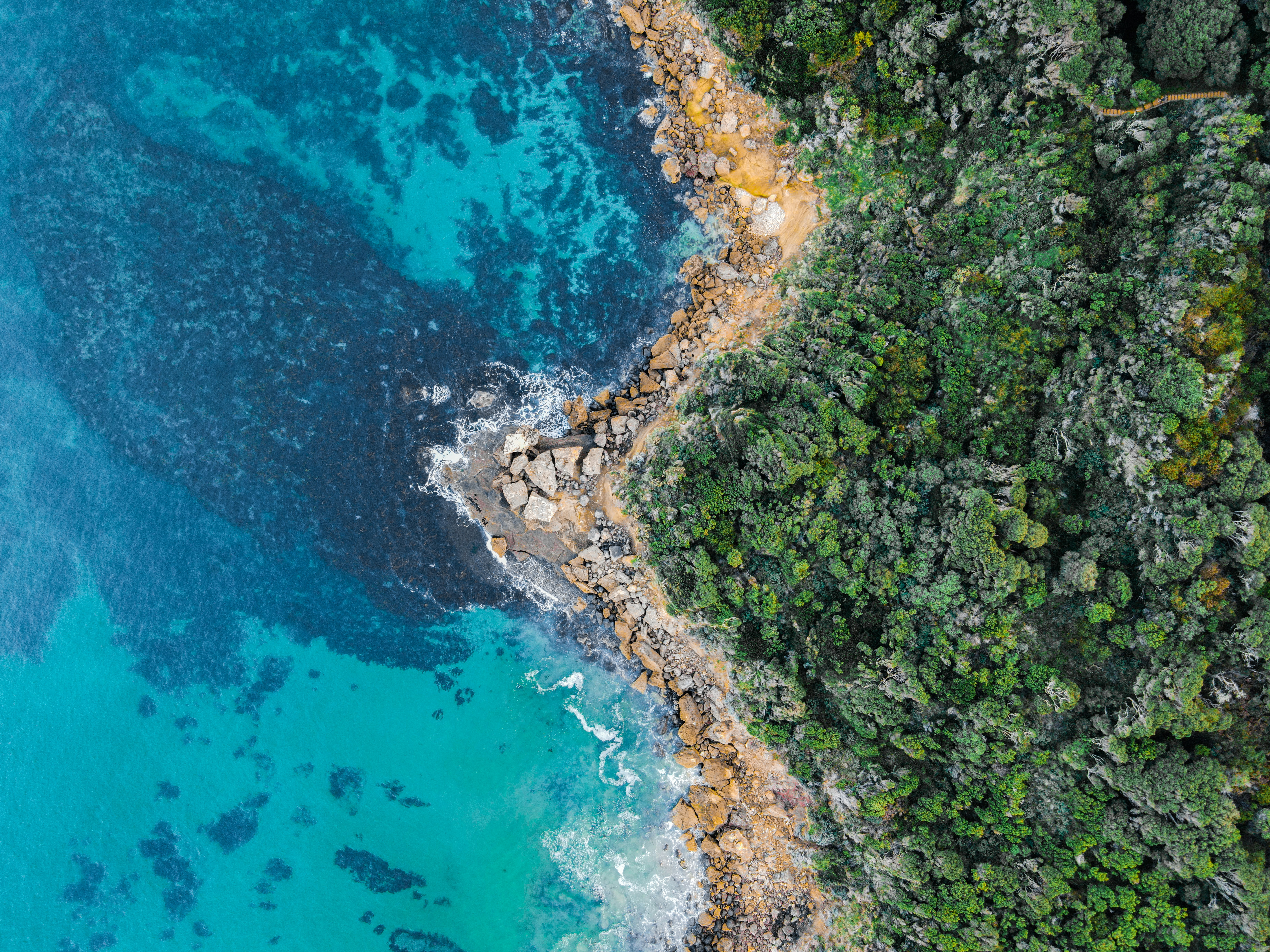 Aerial view of Australian coastline